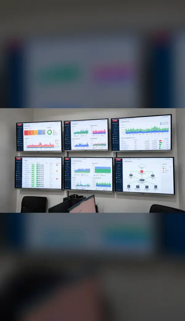 Painéis de monitoramento da conexão na Seven